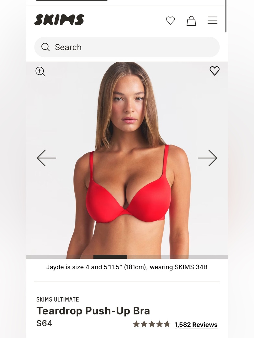 SKIMS Push Up Bra
